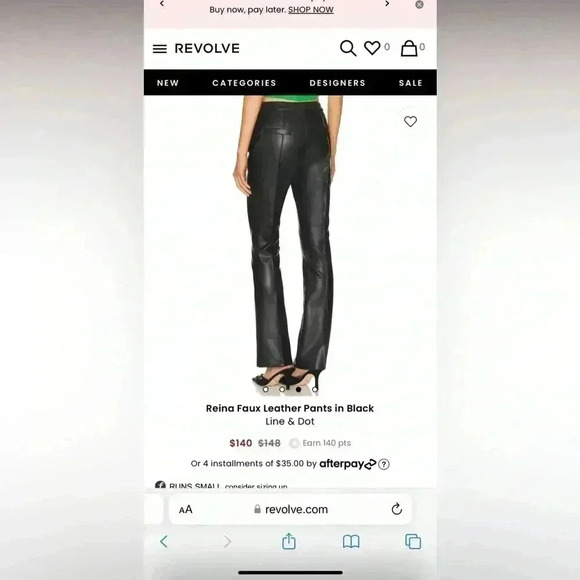 NEW LINE AND DOT reina vegan leather pant in black medium - Picture 7 of 10